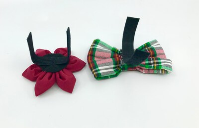 Red And Green Plaid Christmas Martingale Dog Collar With Optional Flower Or Bow Tie, Slip On Collar Adjustable Sizes S, M, L, XL - image5